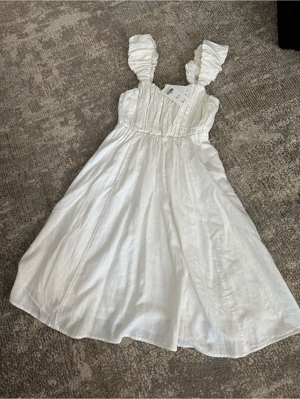 Abercrombie & Fitch White Ruched Strap Mini Dress